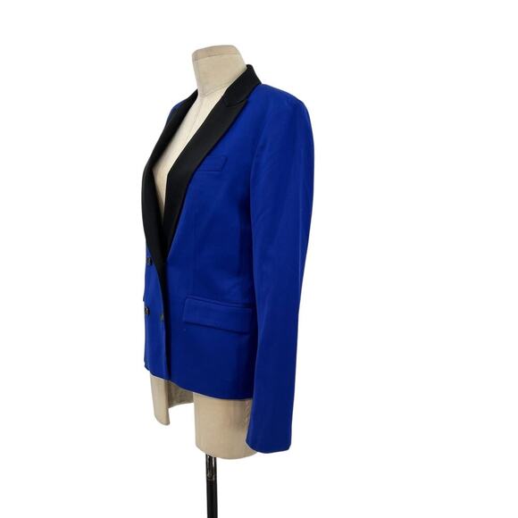 L.A.M.B. Double Breasted Wool Blend Blazer Cobalt Blue Black Size US 6 - Picture 7 of 16